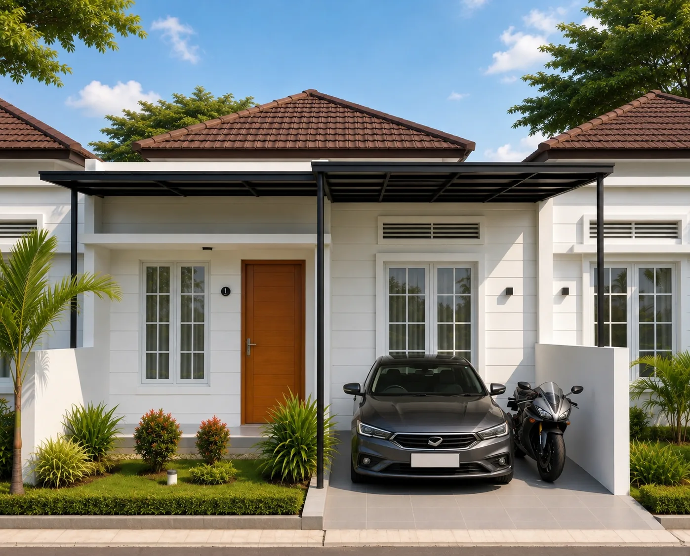 Tampak depan rumah Tipe 43